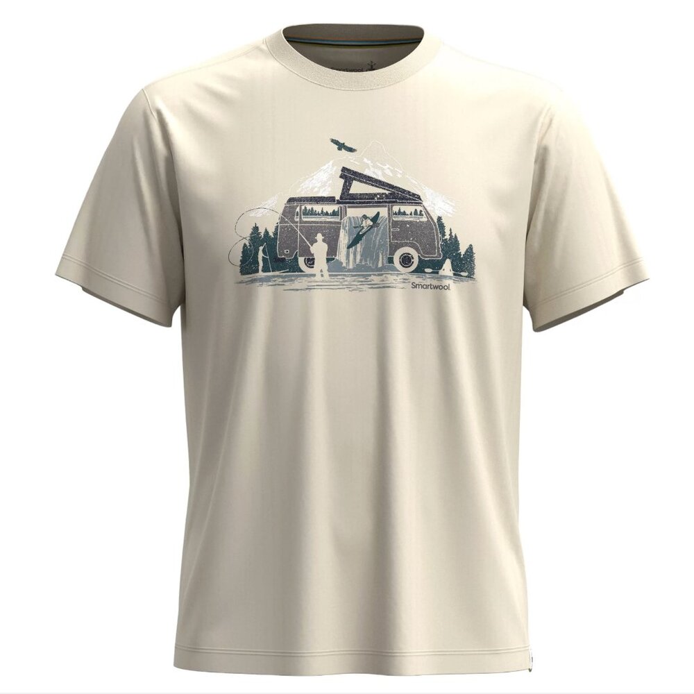 Smartwool River Van Life Graphic Outdoor Fishing Crew Tee Shirt size Adult M